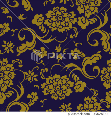 Antique seamless gold retro pattern background Antique seamless gold retro pattern background 35628182
