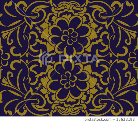 Antique seamless gold retro pattern background Antique seamless gold retro pattern background 35628198