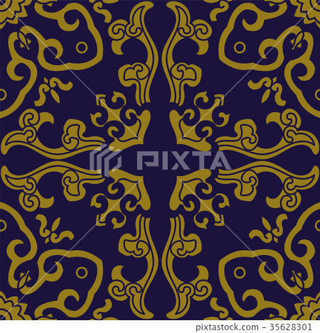 Antique seamless gold retro pattern background Antique seamless gold retro pattern background 35628301
