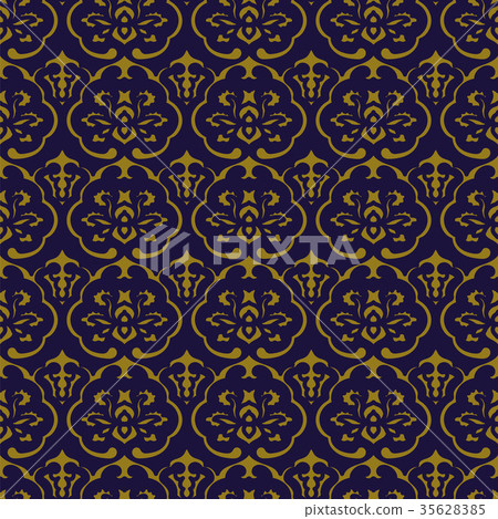 Antique seamless gold retro pattern background Antique seamless gold retro pattern background 35628385
