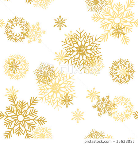 Golden Christmas snowflakes bakground Golden Christmas snowflakes bakground 35628855