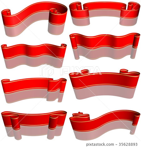 Red Banner with a Reflection Set Red Banner with a Reflection Set 35628893