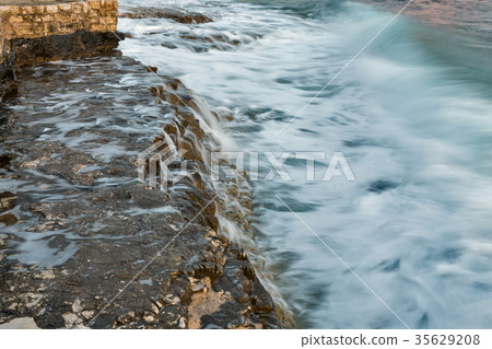 Stormy rocky beach in Istria, Croatia. Stormy rocky beach in Istria, Croatia. 35629208