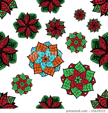 Seamless zen doodle mandala background for art. Seamless zen doodle mandala background for art. 35629333