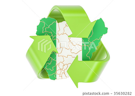 Recycling in Nigeria concept, 3D rendering 35630282