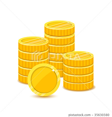 Stack of gold coins in a flat style Stack of gold coins in a flat style 35630380