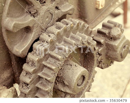 Old machinery details closeup. Old machinery details closeup. 35630479