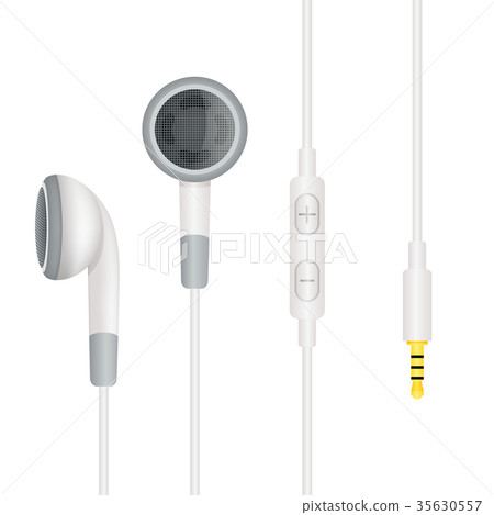 Vector earphones for phone of white color 35630557