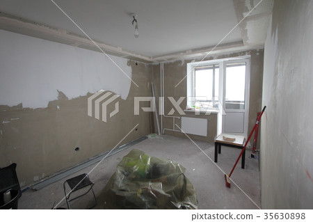 Unfinished apartment interior. Room under Unfinished apartment interior. Room under 35630898
