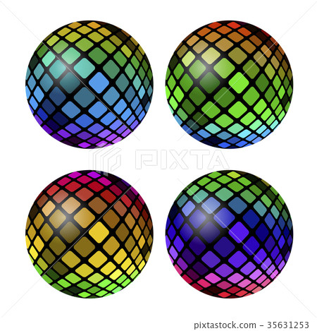Colored Mosaic Ball Set 35631253