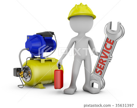 man and pumping station 35631397