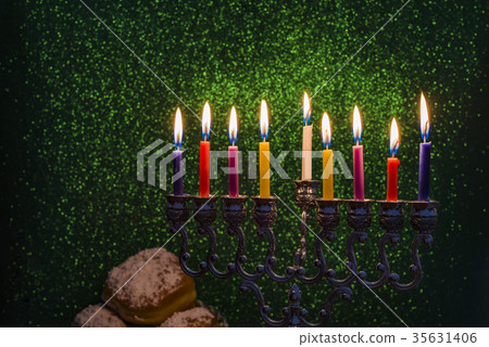 Image of the Hanukkah Jewish holiday with a menora 35631406