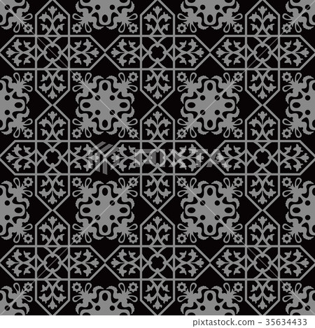 Antique seamless silver retro pattern background - Stock Illustration ...