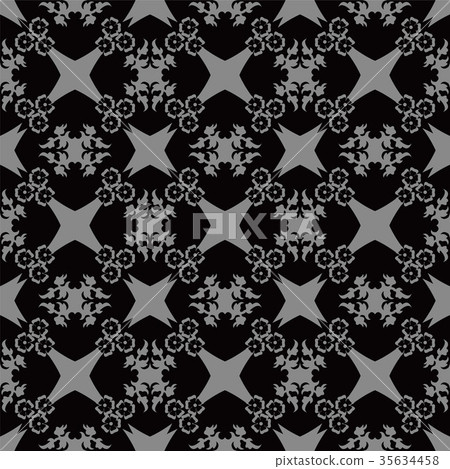 Antique seamless silver retro pattern background 35634458
