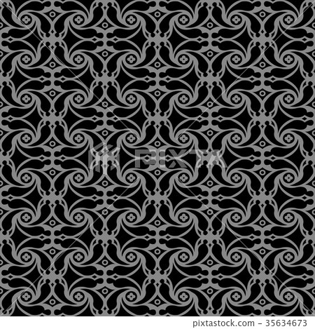 Antique seamless silver retro pattern background 35634673