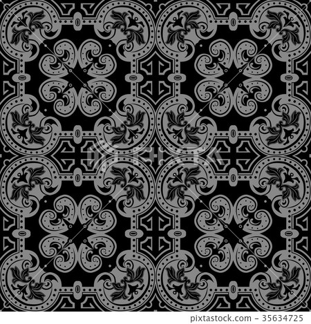 Antique seamless silver retro pattern background Antique seamless silver retro pattern background 35634725