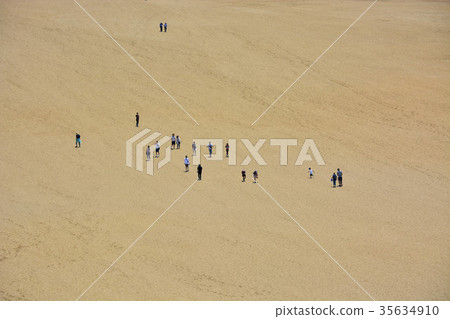 從鳥取沙丘和馬背返回升降機平台的遊客(1) 從鳥取沙丘和馬背返回升降機平台的遊客(1) 35634910