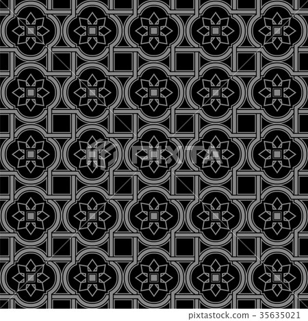 Antique seamless silver retro pattern background 35635021
