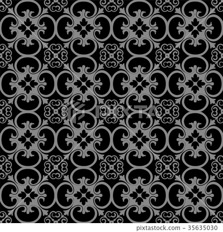 Antique seamless silver retro pattern background - Stock Illustration ...