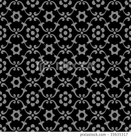Antique seamless silver retro pattern background 35635317