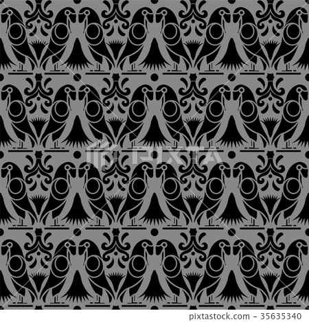 Antique seamless silver retro pattern background - Stock Illustration ...