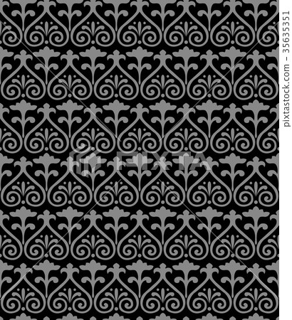 Antique seamless silver retro pattern background-插圖素材 [35635351] - PIXTA圖庫