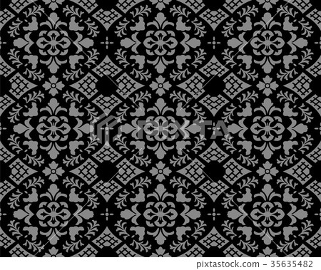 Antique seamless silver retro pattern background 35635482