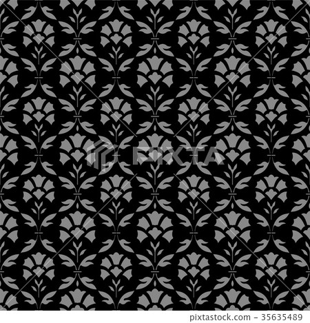 Antique seamless silver retro pattern background 35635489