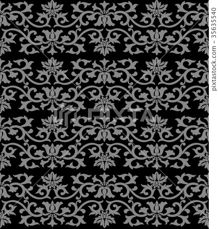 Antique seamless silver retro pattern background - Stock Illustration ...
