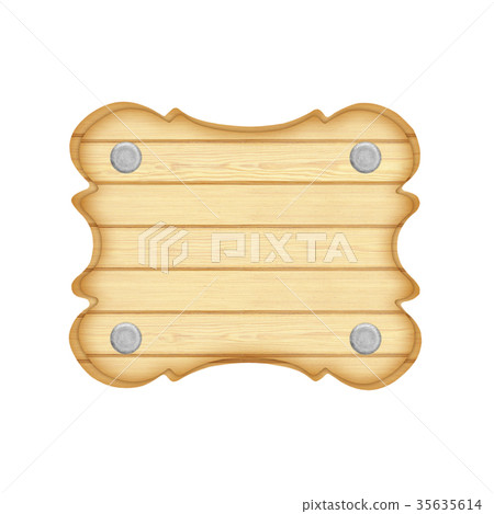 empty wooden sign isolated on white background 35635614