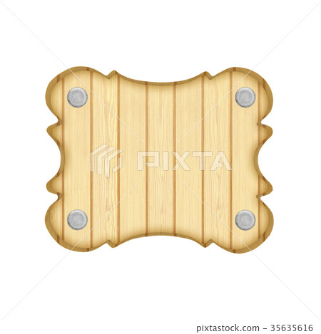empty wooden sign isolated on white background 35635616