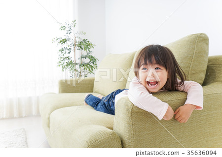 Child playing in the room 35636094