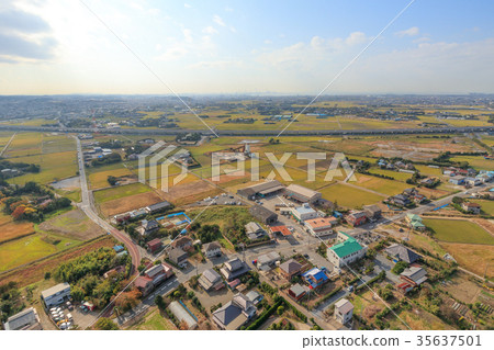 Aerial view around Kisarazu City Ijiri 35637501
