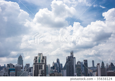 Urban Landscape Building County, Blue Sky, Thailand, Bangkok, Asoke Area 35638124