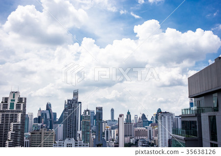 Urban Landscape Building County, Blue Sky, Thailand, Bangkok, Asoke Area Urban Landscape Building County, Blue Sky, Thailand, Bangkok, Asoke Area 35638126