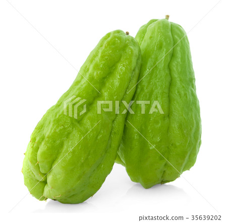 Chayote on white background. Chayote on white background. 35639202