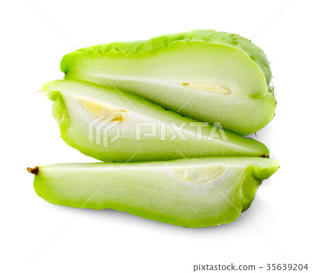 Chayote on white background. Chayote on white background. 35639204