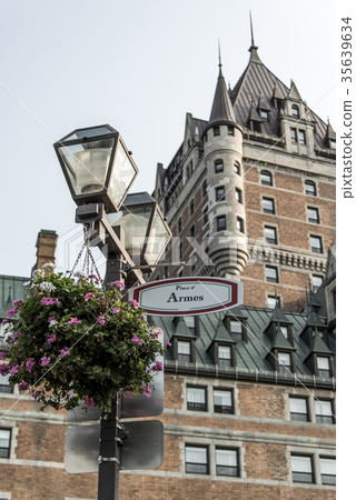 latern flowers sign Place d Armes Canada Quebec latern flowers sign Place d Armes Canada Quebec 35639634