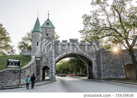 Quebec City Canada historic fortified wall with 35639636