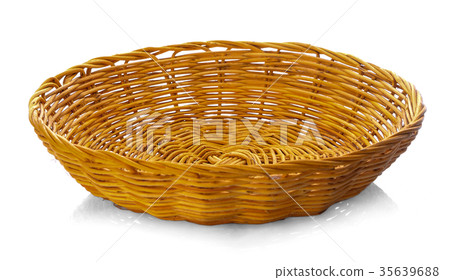 vintage weave wicker basket isolated vintage weave wicker basket isolated 35639688