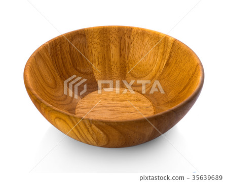 Wooden bowl isolated on white background Wooden bowl isolated on white background 35639689