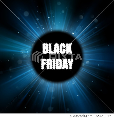 Black Friday blue burst poster. EPS 10 vector 35639946