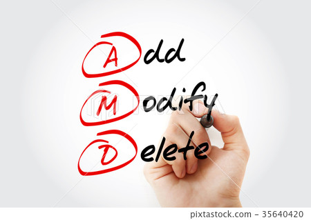 Hand writing Add, Modify, Delete Hand writing Add, Modify, Delete 35640420