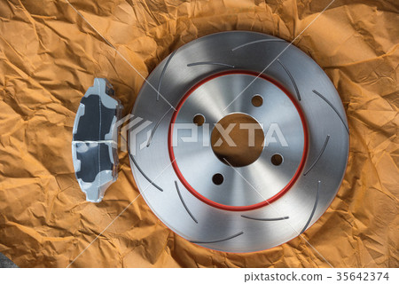 Disc brake it's a part of car use for stop the car 35642374