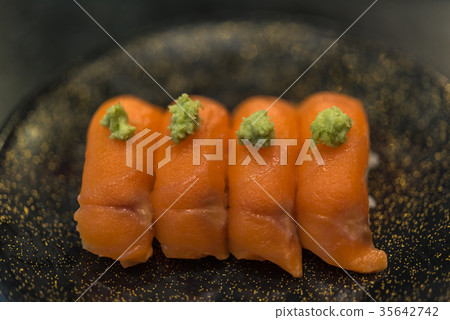 Japanese food in set different types of sushi Japanese food in set different types of sushi 35642742