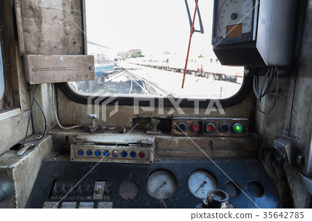 Cockpit of Thai train Cockpit of Thai train 35642785