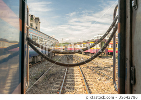 Railroad tracks crossing Railroad tracks crossing 35642786