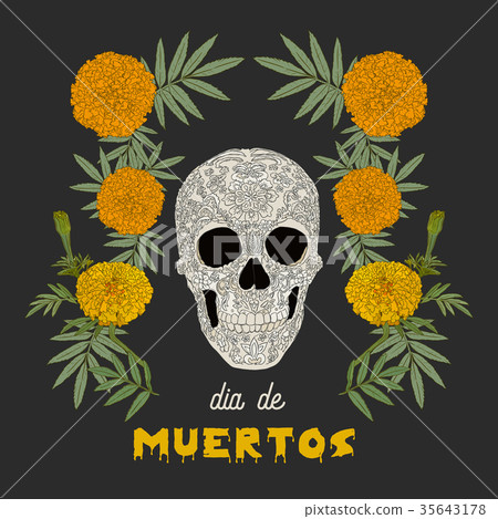 "Dia de los Muertos" (day of the dead) card . 35643178