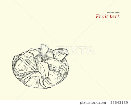 mix fruit tart pastry vector. 35643189