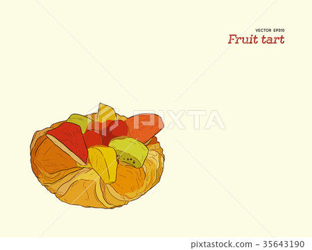mix fruit tart pastry vector. 35643190